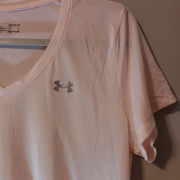 Under Armour Light Pink V-Neck Active Tee - Picture 6 of 12